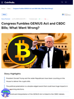 Congress Fumbles GENIUS Act and CBDC Bills; What Went Wrong?