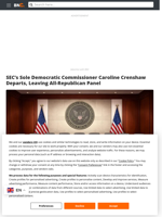 SEC's Sole Democratic Commissioner Caroline Crenshaw Departs, Leaving All-Republican Panel - Brave New Coin