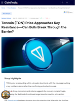Toncoin (TON) Price Approaches Key Resistance—Can Bulls Break Through the Barrier?
