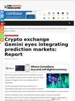 Crypto exchange Gemini eyes integrating prediction markets: Report - The Crypto News Wire