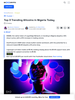 Trending Altcoins in Nigeria Today : EDGEN, OVER, and LA