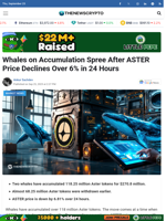 Whales on Accumulation Spree After ASTER Price Declines Over 6% in 24 Hours - TheNewsCrypto