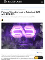 Polygon Takes the Lead in Tokenized RWA with $1.1B TVL - DailyCoin