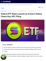 Solana ETF Nears Launch as Invesco Galaxy Clears Key SEC Filing