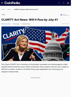 CLARITY Act News: Will it Pass by July 4?