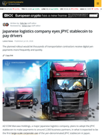 AZ-COM Maruwa Eyes JPYC Stablecoin to Pay Drivers