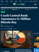 Czech Central Bank Announces $1 Million Bitcoin Buy - Crypto Daily