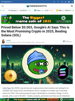 Priced Below $0.003, Google's AI Says This is the Most Promising Crypto in 2025, Beating Solana (SOL)