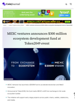 MEXC ventures announces $300 million ecosystem development fund at Token2049 event - CoinJournal