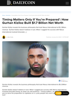 Timing Matters Only If You're Prepared': How Gurhan Kiziloz Built $1.7 Billion Net Worth  - DailyCoin