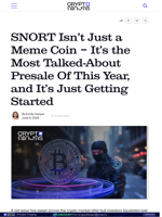 SNORT Isn’t Just a Meme Coin – It’s the Most Talked-About Presale Of This Year, and It’s Just Getting Started