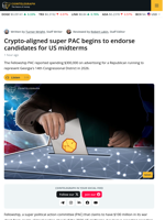 Crypto-Aligned Super PAC Begins to Endorse Candidates for US Midterms