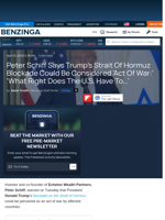 Peter Schiff Says Trump's Strait Of Hormuz Blockade Could Be Considered 'Act Of War:' 'What Right Does Th - Benzinga