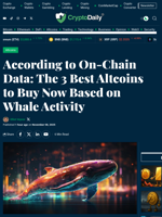 According to On-Chain Data: The 3 Best Altcoins to Buy Now Based on Whale Activity - Crypto Daily