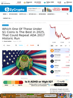 Which One Of These Under $1 Coins Is The Best in 2025, That Could Repeat ADA 2017 Historic Run