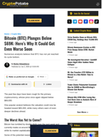 Bitcoin (BTC) Plunges Below $69K: Here's Why It Could Get Even Worse Soon