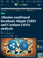 Altcoins confirmed breakout: Ripple (XRP) and Cardano (ADA) analysis - Crypto Daily