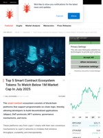 Top 5 Smart Contract Ecosystem Tokens To Watch Below 1M...