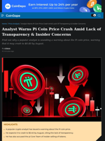 Analyst Warns Pi Coin Price Crash Amid Lack of Transparency & Insider Concerns