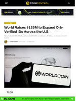 World Raises $135M to Expand Orb-Verified IDs Across the U.S.