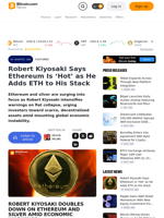 Robert Kiyosaki Says Ethereum Is ‘Hot’ as He Adds ETH to His Stack – Featured Bitcoin News