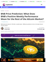 BNB Price Prediction: What Does BNB's Positive Weekly Performance Mean for the Rest of the Altcoin Market?