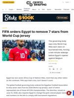 FIFA orders Egypt to remove 7 stars from World Cup jersey