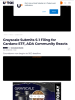 Grayscale Submits S-1 Filing for Cardano ETF, ADA Community Reacts - U.Today