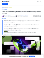 2 Reasons Why XRP Price Could Drop Further