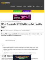BTC at Crossroads: $112K to Glory or Exit Liquidity Trap?