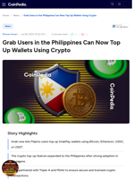 Grab Users in the Philippines Can Now Top Up Wallets Using Crypto