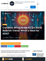 Cardano Price Holds $0.24 Amid Bearish Trend: What’s Next for ADA? | Live Bitcoin News