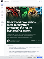 Robinhood now makes more money from predicting the future than trading crypto