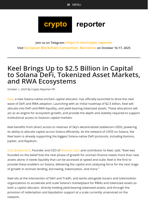 Keel Brings Up to $2.5 Billion in Capital to Solana DeFi, Tokenized Asset Markets, and RWA Ecosystems