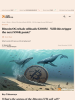 Bitcoin OG whale offloads $200M - Will this trigger the next $96K panic? - AMBCrypto