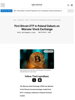 First Bitcoin ETF in Poland Debuts on Warsaw Stock Exchange