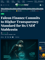 Falcon Finance Commits to Higher Transparency Standard for Its USDf Stablecoin - Crypto Daily