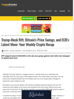 Trump-Musk Rift, Bitcoin's Price Swings, and ECB's Latest Move: Your Weekly Crypto Recap
