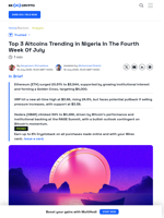 3 Altcoins Trending in Nigeria on The Fourth Week Of July