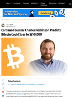 Cardano Founder: Bitcoin Could Hit $250,000 on US Crypto Bills