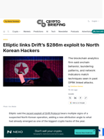 Elliptic links Drift's $286m exploit to North Korean Hackers