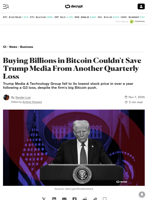 Buying Billions in Bitcoin Couldn't Save Trump Media From Another Quarterly Loss - Decrypt