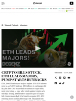 CRYPTO BILLS STUCK, ETH LEADS MAJORS, PUMP STARTS BUYBACKS - Decrypt