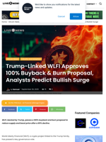 Trump-Linked WLFI Approves 100% Buyback & Burn Proposal, Analysts Predict Bullish Surge | Live Bitcoin News