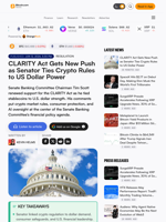 CLARITY Act Gets New Push as Senator Ties Crypto Rules to US Dollar Power