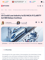 US Could Lose Industry to EU MiCA if CLARITY Act Delays Continue