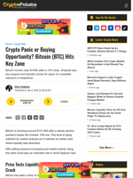 Crypto Panic or Buying Opportunity? Bitcoin (BTC) Hits Key Zone