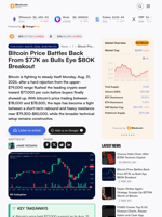 Bitcoin Price Battles Back From $77K as Bulls Eye $80K Breakout