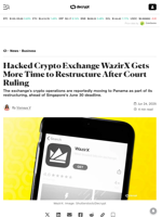 Hacked Crypto Exchange WazirX Gets More Time to Restructure
After Court Ruling