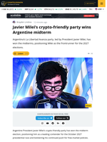 Milei’s Libertarian Party Wins Argentina’s Midterms